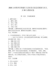 2025山西朔州市朔城區(qū)人民醫(yī)院引進急需緊缺專業(yè)人才20人模擬試卷帶答案詳解