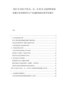 2025至2030中國(guó)2G、3G、4G和5G無(wú)線網(wǎng)絡(luò)基礎(chǔ)設(shè)施行業(yè)發(fā)展研究與產(chǎn)業(yè)戰(zhàn)略規(guī)劃分析評(píng)估報(bào)告