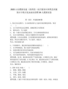 2025山東濮新高速（菏澤段）高莊服務(wù)區(qū)和曹縣西服務(wù)區(qū)中鐵石化加油站招聘30人模擬試卷及答案詳解1套