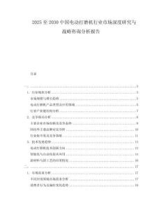 2025至2030中國(guó)電動(dòng)打磨機(jī)行業(yè)市場(chǎng)深度研究與戰(zhàn)略咨詢分析報(bào)告