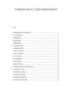 中國漂洗添加劑行業(yè)工藝裝備升級投資回報分析