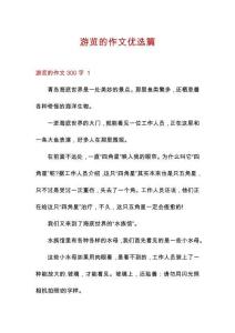 游覽的作文優(yōu)選篇