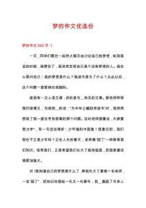夢的作文優選份