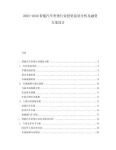 2025-2030智能汽車(chē)坐墊行業(yè)投資前景分析及融資方案設(shè)計(jì)