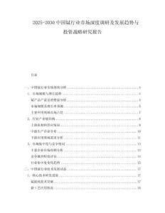 2025-2030中國鋱行業(yè)市場深度調(diào)研及發(fā)展趨勢與投資戰(zhàn)略研究報告