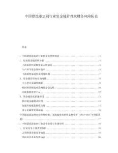 中國漂洗添加劑行業資金鏈管理及財務風險防范