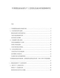 中國漂洗添加劑生產工藝優化及成本控制策略研究