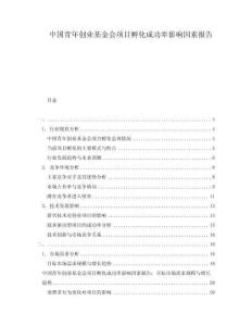 中國青年創(chuàng)業(yè)基金會(huì)項(xiàng)目孵化成功率影響因素報(bào)告