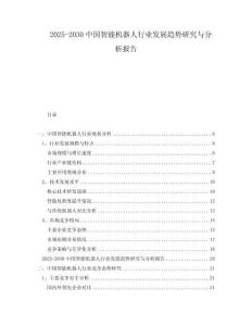 2025-2030中國(guó)智能機(jī)器人行業(yè)發(fā)展趨勢(shì)研究與分析報(bào)告