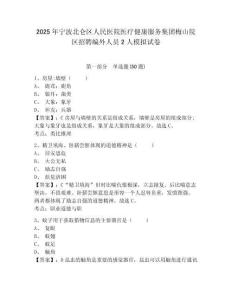 2025年寧波北侖區(qū)人民醫(yī)院醫(yī)療健康服務(wù)集團(tuán)梅山院區(qū)招聘編外人員2人模擬試卷及答案詳解（各地真題）