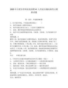 2025年合肥市骨科醫(yī)院招聘41人考前自測(cè)高頻考點(diǎn)模擬試題完整答案詳解