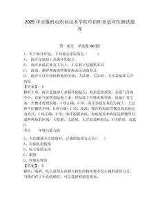 2025年安徽機電職業(yè)技術學院單招職業(yè)適應性測試題庫及參考答案詳解【奪分金卷】