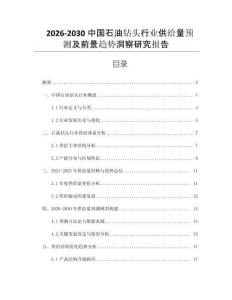 2026-2030中國(guó)石油鉆頭行業(yè)供給量預(yù)測(cè)及前景趨勢(shì)洞察研究報(bào)告