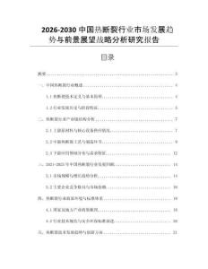 2026-2030中國熱斷裂行業市場發展趨勢與前景展望戰略分析研究報告