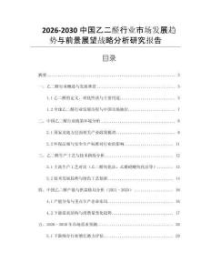 2026-2030中國(guó)乙二醛行業(yè)市場(chǎng)發(fā)展趨勢(shì)與前景展望戰(zhàn)略分析研究報(bào)告