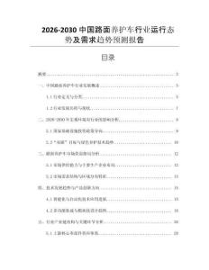 2026-2030中國路面養(yǎng)護(hù)車行業(yè)運行態(tài)勢及需求趨勢預(yù)測報告