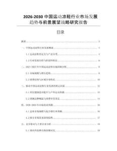 2026-2030中國運(yùn)動涼鞋行業(yè)市場發(fā)展趨勢與前景展望戰(zhàn)略研究報告