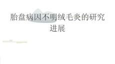 胎盘病因不明绒毛炎的研究进展2025