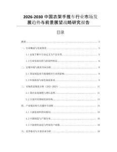2026-2030中國衣架手推車行業市場發展趨勢與前景展望戰略研究報告