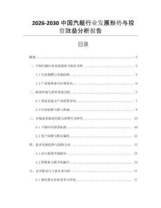2026-2030中國汽艇行業發展形勢與投資效益分析報告