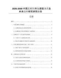 2026-2030中國(guó)乙醛肟市場(chǎng)深度調(diào)查及未來(lái)趨勢(shì)研究研究報(bào)告