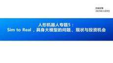 Sim to Real，具身大模型的问题、现状与投资机会