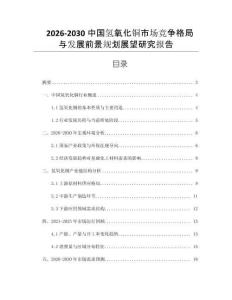 2026-2030中國氫氧化銅市場競爭格局與發(fā)展前景規(guī)劃展望研究報(bào)告