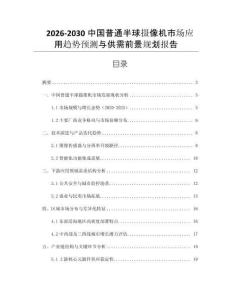 2026-2030中國普通半球攝像機市場應(yīng)用趨勢預(yù)測與供需前景規(guī)劃報告