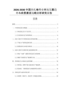 2026-2030中國熱軋卷行業市場發展趨勢與前景展望戰略分析研究報告