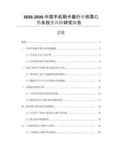 2026-2030中国手机刷卡器行业供需趋势及投资风险研究报告