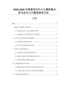 2026-2030中國菊花石行業(yè)發(fā)展前景分析與運行態(tài)勢展望研究報告