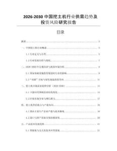2026-2030中國挖土機行業(yè)供需趨勢及投資風險研究報告