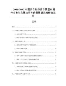 2026-2030中國(guó)轎車(chē)和掀背車(chē)防震材料行業(yè)市場(chǎng)發(fā)展趨勢(shì)與前景展望戰(zhàn)略研究報(bào)告