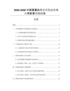 2026-2030中國香薰機行業營銷態勢與應用前景預測報告