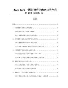 2026-2030中國銀粉行業未來趨勢與應用前景預測報告