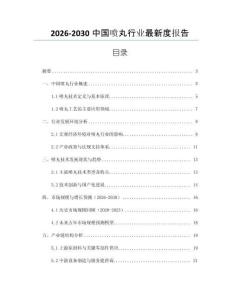 2026-2030中國(guó)噴丸行業(yè)最新度報(bào)告