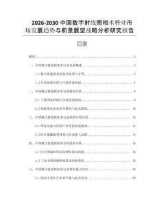2026-2030中國數字射線照相術行業市場發展趨勢與前景展望戰略分析研究報告