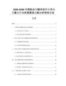2026-2030中國粘合劑撒布機行業市場發展趨勢與前景展望戰略分析研究報告