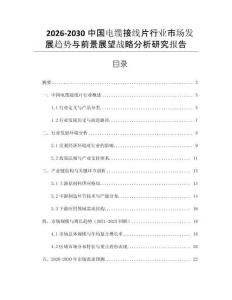 2026-2030中國電纜接線片行業(yè)市場發(fā)展趨勢與前景展望戰(zhàn)略分析研究報告