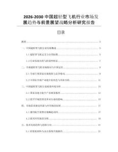 2026-2030中國超輕型飛機行業(yè)市場發(fā)展趨勢與前景展望戰(zhàn)略分析研究報告
