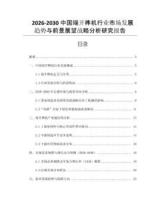 2026-2030中國端開榫機行業市場發展趨勢與前景展望戰略分析研究報告