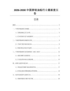 2026-2030中國穿梭油船行業最新度報告