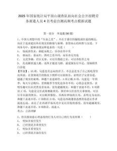 2025年國家統計局平頂山調查隊面向社會公開招聘勞務派遣人員4名考前自測高頻考點模擬試題完整答案詳解
