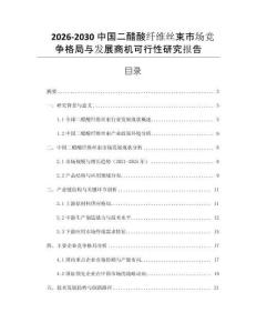2026-2030中國二醋酸纖維絲束市場競爭格局與發(fā)展商機(jī)可行性研究報(bào)告