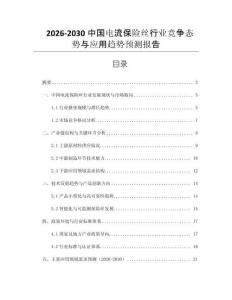 2026-2030中國電流保險絲行業(yè)競爭態(tài)勢與應(yīng)用趨勢預(yù)測報告