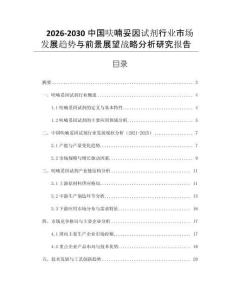 2026-2030中國呋喃妥因試劑行業(yè)市場發(fā)展趨勢與前景展望戰(zhàn)略分析研究報(bào)告