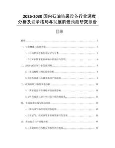 2026-2030國內(nèi)石油鉆采設(shè)備行業(yè)深度分析及競爭格局與發(fā)展前景預(yù)測研究報告