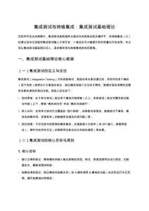 集成测试与持续集成：集成测试基础理论
