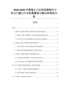 2026-2030中國海上風輪機安裝船行業市場發展趨勢與前景展望戰略分析研究報告