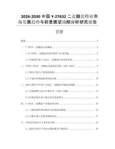 2026-2030中國Y-27632二鹽酸鹽行業(yè)市場發(fā)展趨勢與前景展望戰(zhàn)略分析研究報告